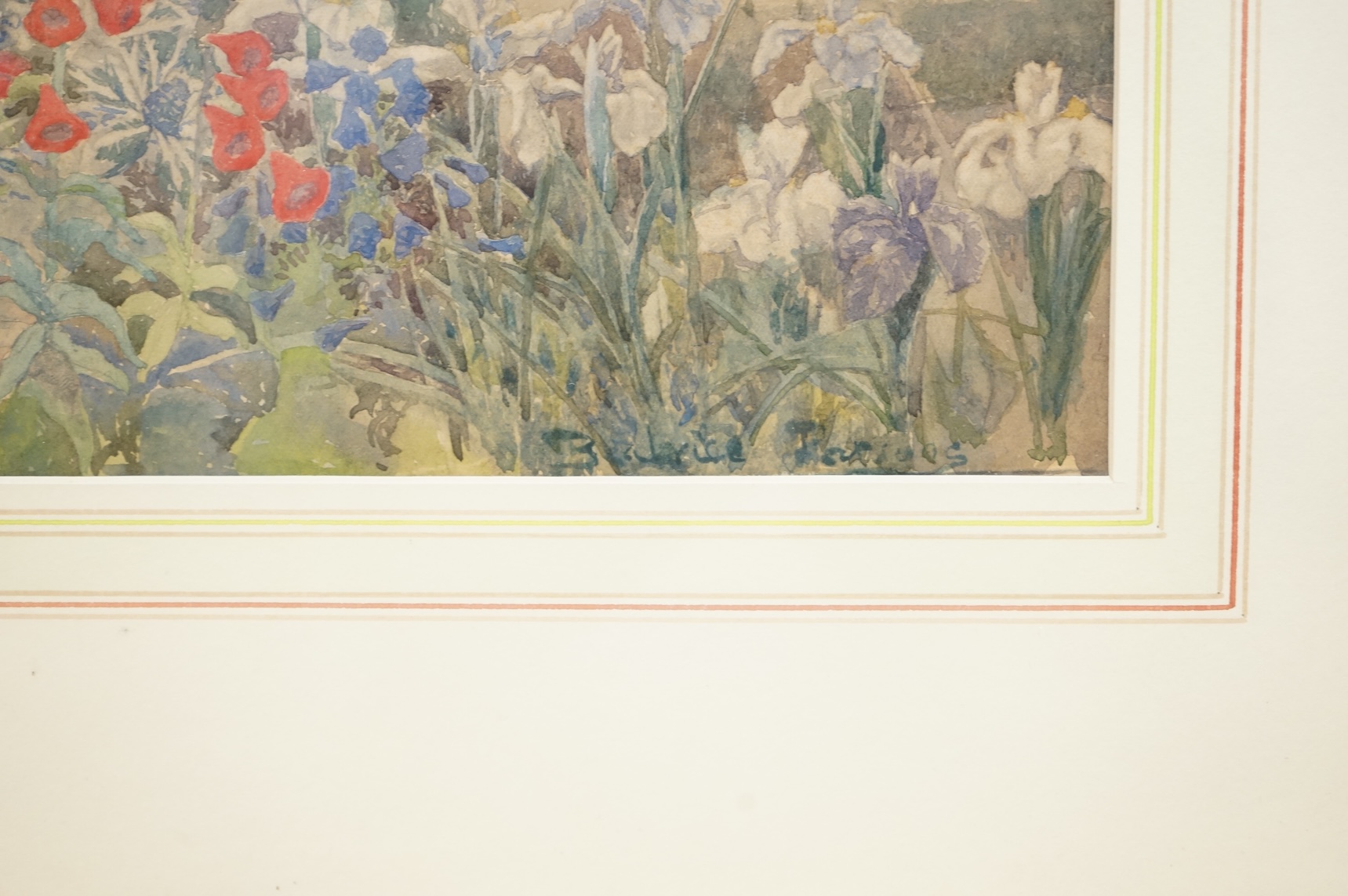 Beatrice Parsons (1869-1955), Garden scene, signed, watercolour, 35 x 29cm